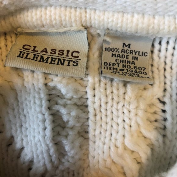 Vintage Chunky Knit, Gorgeous Warm Mock Neck Cream Sweater- Temporarily Altered - Picture 6 of 12